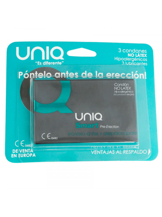 UNIQ - SMART LATEX FREE PRE-ERECTION CONDOMS 3 UNITS