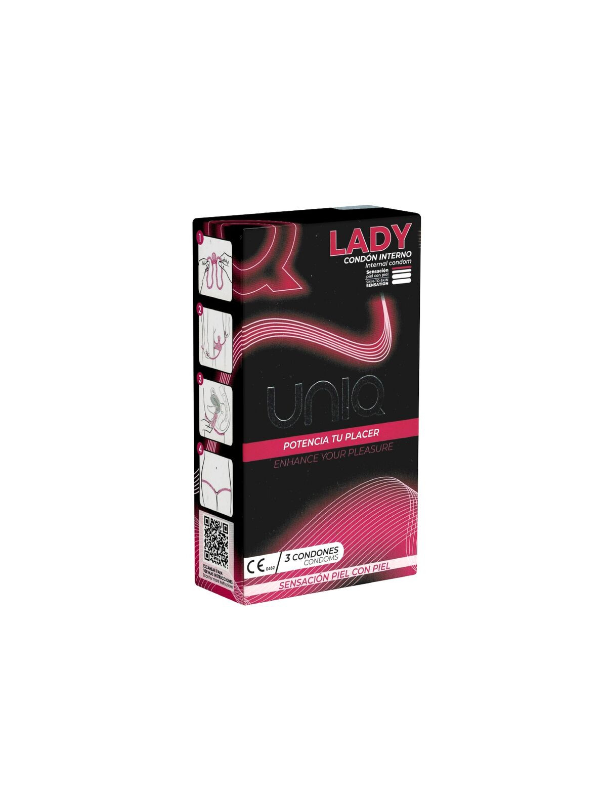 UNIQ - LADY CONDOM PRESERVATIVO FEMMINILE SENZA LATTICE CON CINGHIA DI LEGGENDA 3 UNITÀ