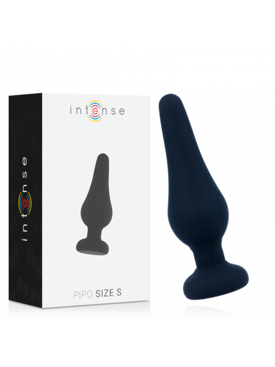 INTENSE - PLUG ANALE PIPO S SILICONE NERO 9,8 CM