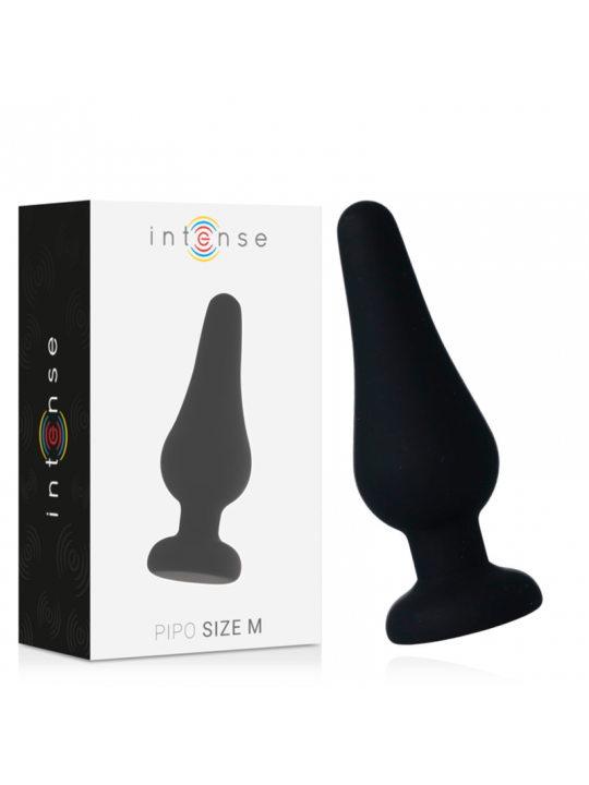 INTENSE - PLUG ANALE PIPO M SILICONE NERO 11 CM