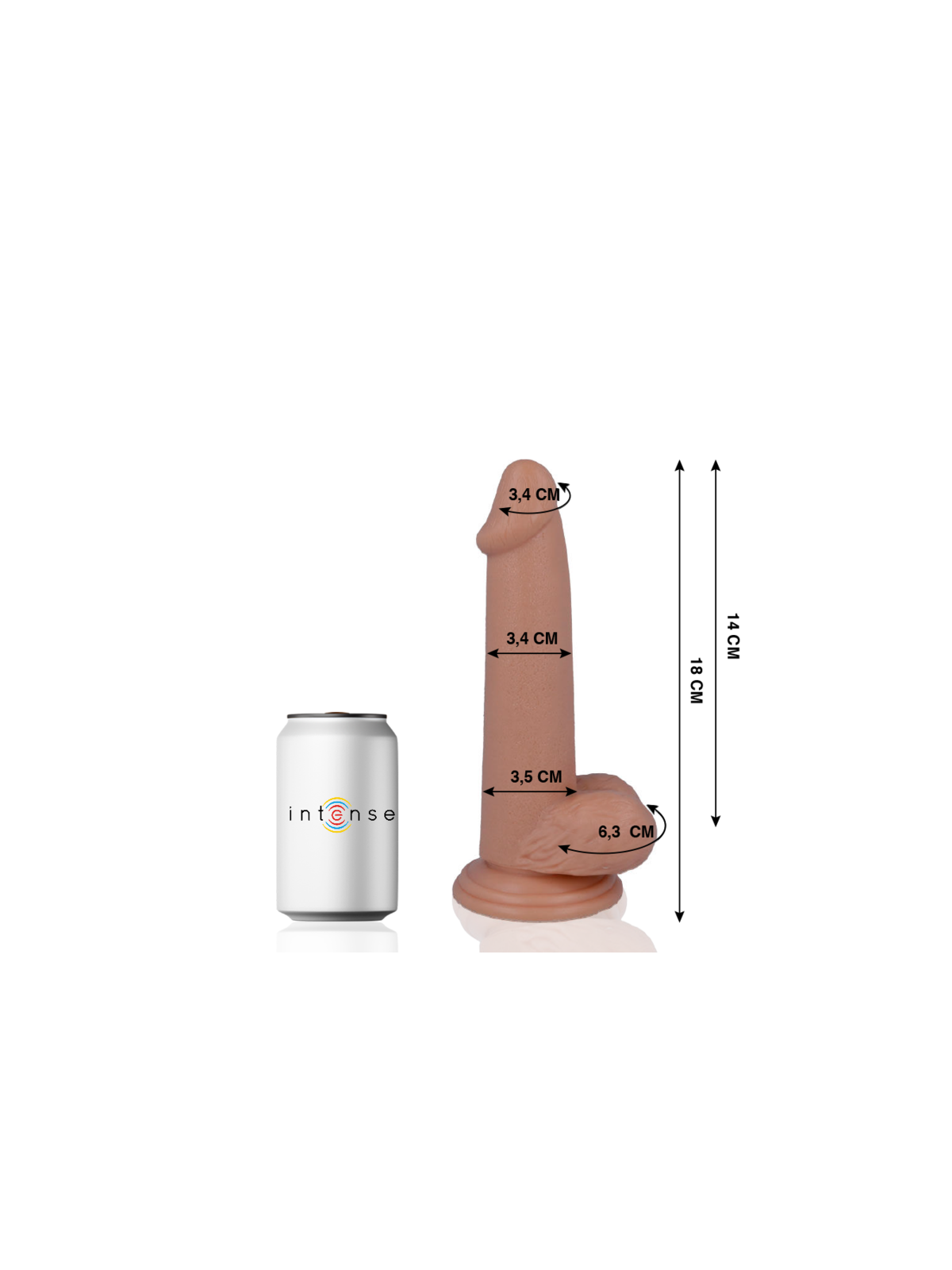 MR INTENSE - 10 REALISTIC PENIS 18 CM -O- 3.4 CM