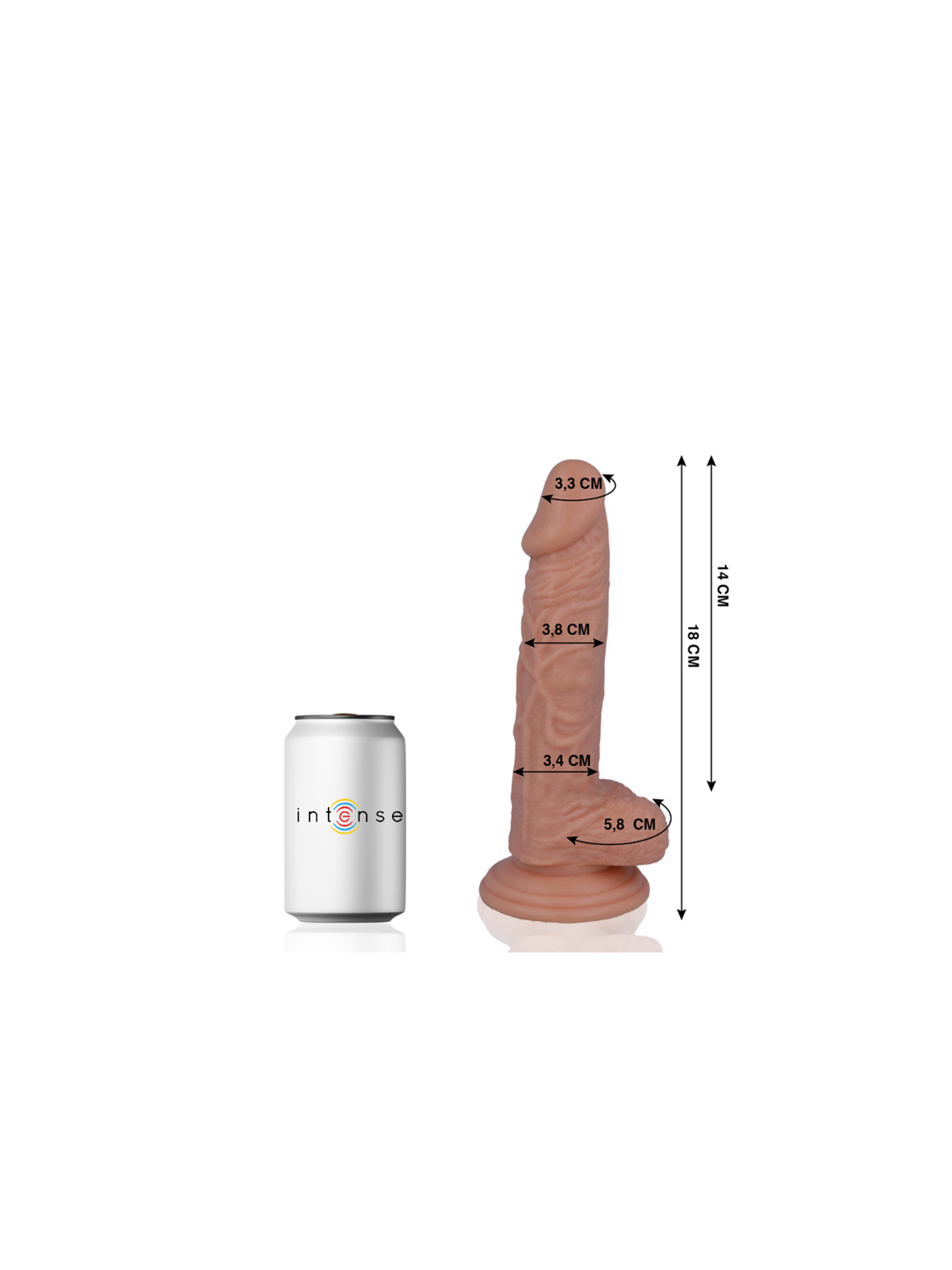 MR INTENSE - 11 REALISTIC PENIS 18 CM -O- 3.8 CM