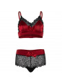 LEG AVENUE - SET 2 PEZZI NERO E ROSSO S/M