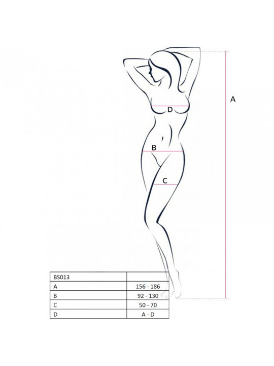 PASSION - WOMAN BS013 BODYSTOCKING BIANCO TAGLIA UNICA