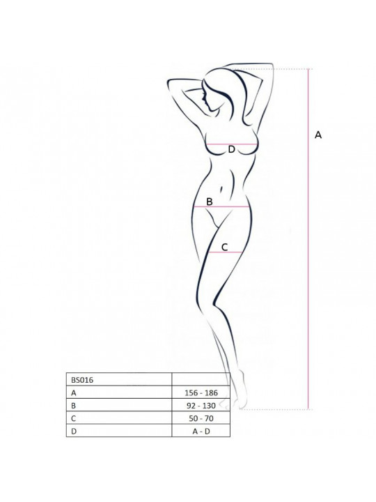 PASSION - WOMAN BS016 BODYSTOCKING BIANCO TAGLIA UNICA