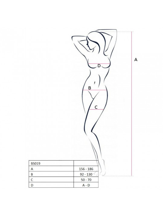 PASSION - WOMAN BS019 BODYSTOCKING NERO TAGLIA UNICA