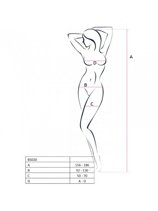 PASSION - WOMAN BS020 BODYSTOCKING BIANCO TAGLIA UNICA