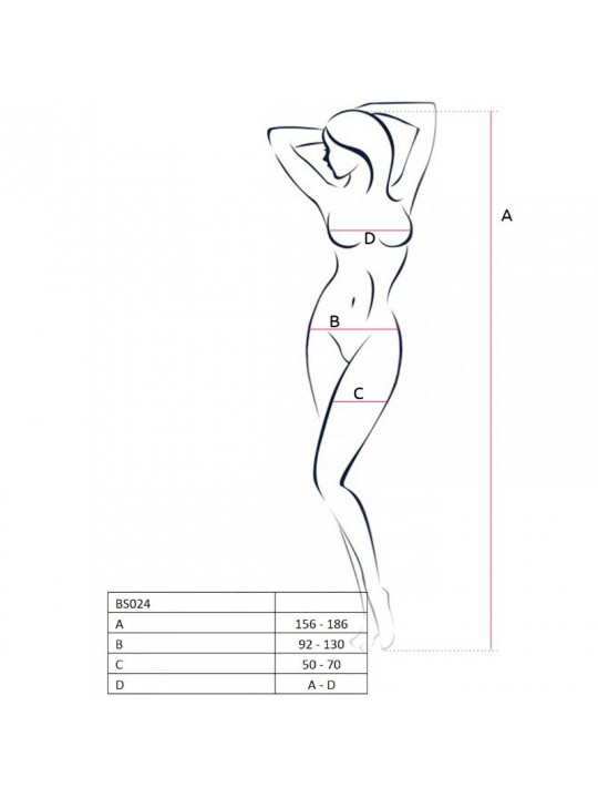 PASSION - WOMAN BS024 BODYSTOCKING BIANCO TAGLIA UNICA