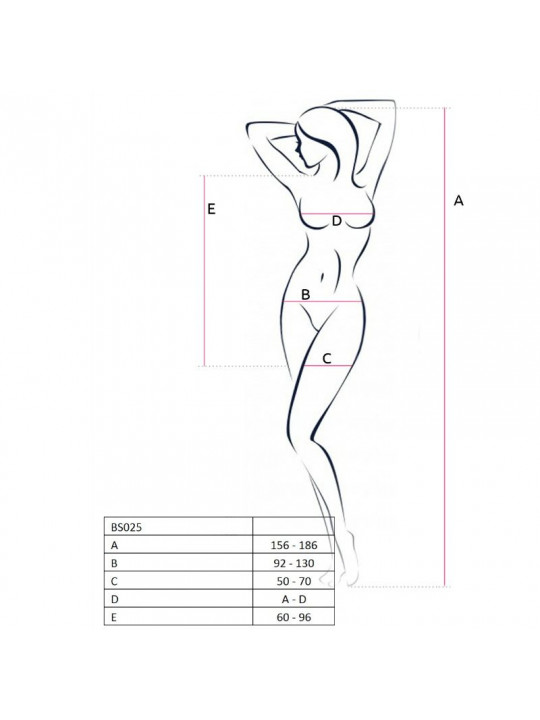 PASSION - WOMAN BS025 BODYSTOCKING ABITO BIANCO STILE TAGLIA UNICA