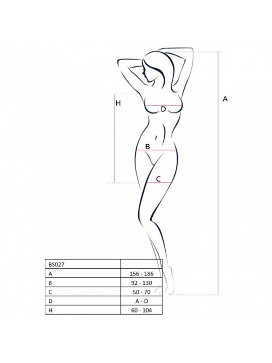 PASSION - WOMAN BS027 BODYSTOCKING ABITO BIANCO STILE TAGLIA UNICA