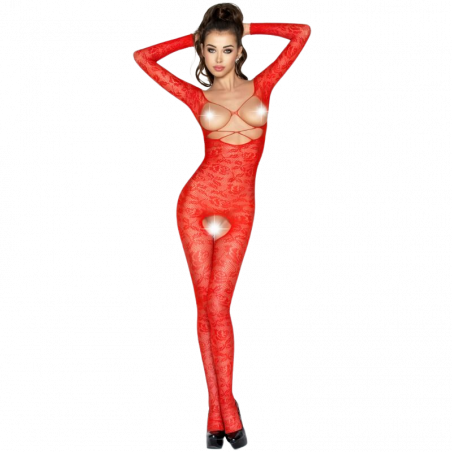 PASSION - WOMAN BS031 BODYSTOCKING ROSSO TAGLIA UNICA