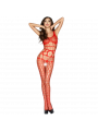 PASSION - WOMAN BS032 BODYSTOCKING ROSSO TAGLIA UNICA