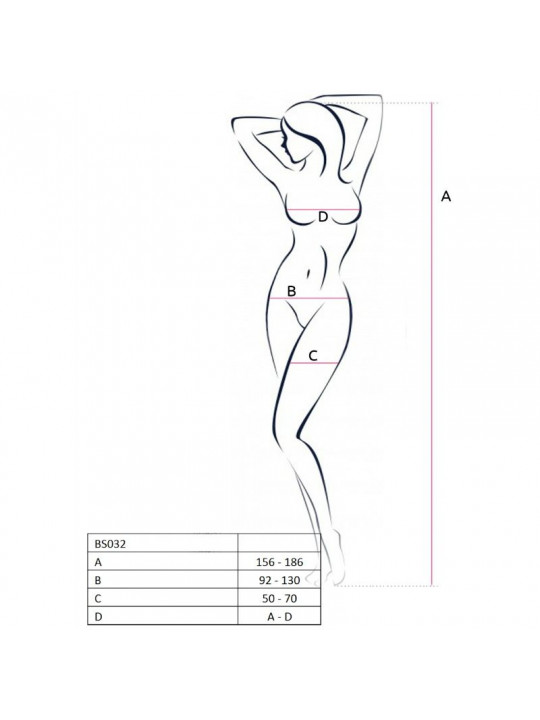 PASSION - WOMAN BS032 BODYSTOCKING ROSSO TAGLIA UNICA