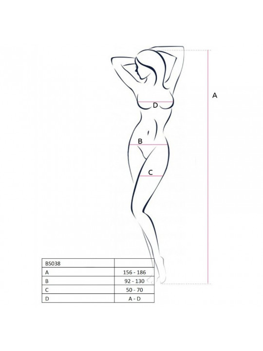 PASSION - WOMAN BS038 BODYSTOCKING BIANCO TAGLIA UNICA