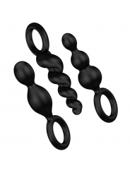 SATISFYER - SET 3 PZ TAPPI ANAL NERO