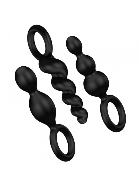 SATISFYER - SET 3 PZ TAPPI ANAL NERO