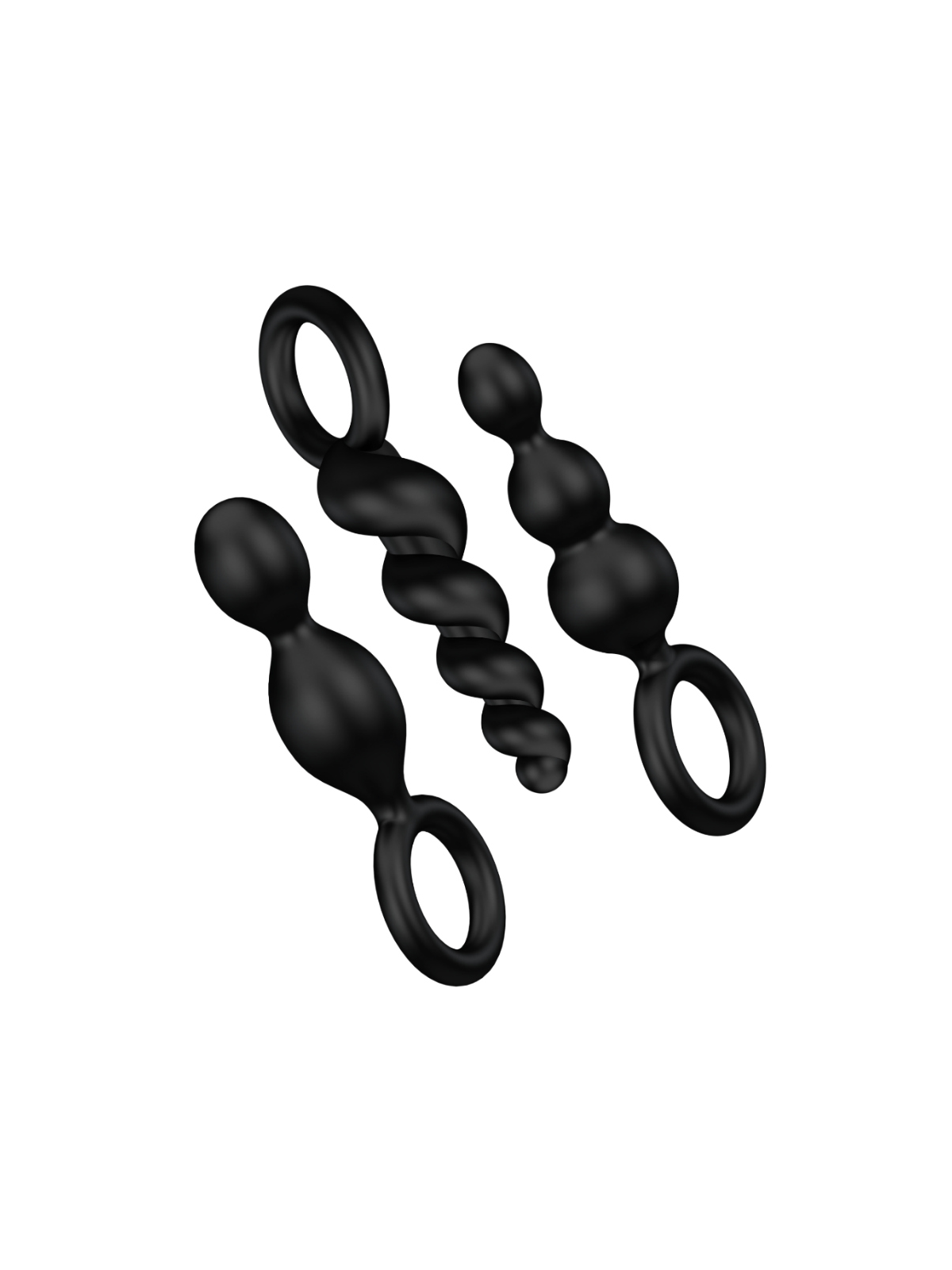 SATISFYER - SET 3 PZ TAPPI ANAL NERO