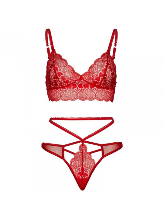 LEG AVENUE - SET 2 PEZZI BRALETTE E PERIZOMA IN PIZZO S/M