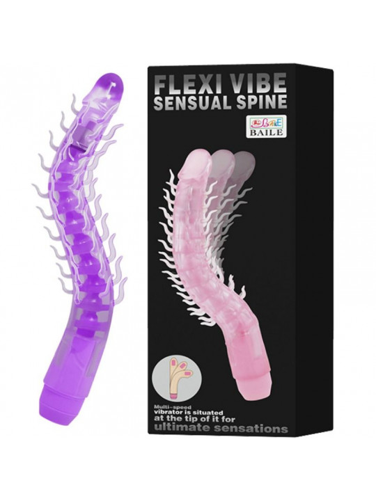 BAILE - DILDO VIBRANTE FLESSIBILE SENSUAL SPINE FLEXI VIBE LILLA 23.5 CM