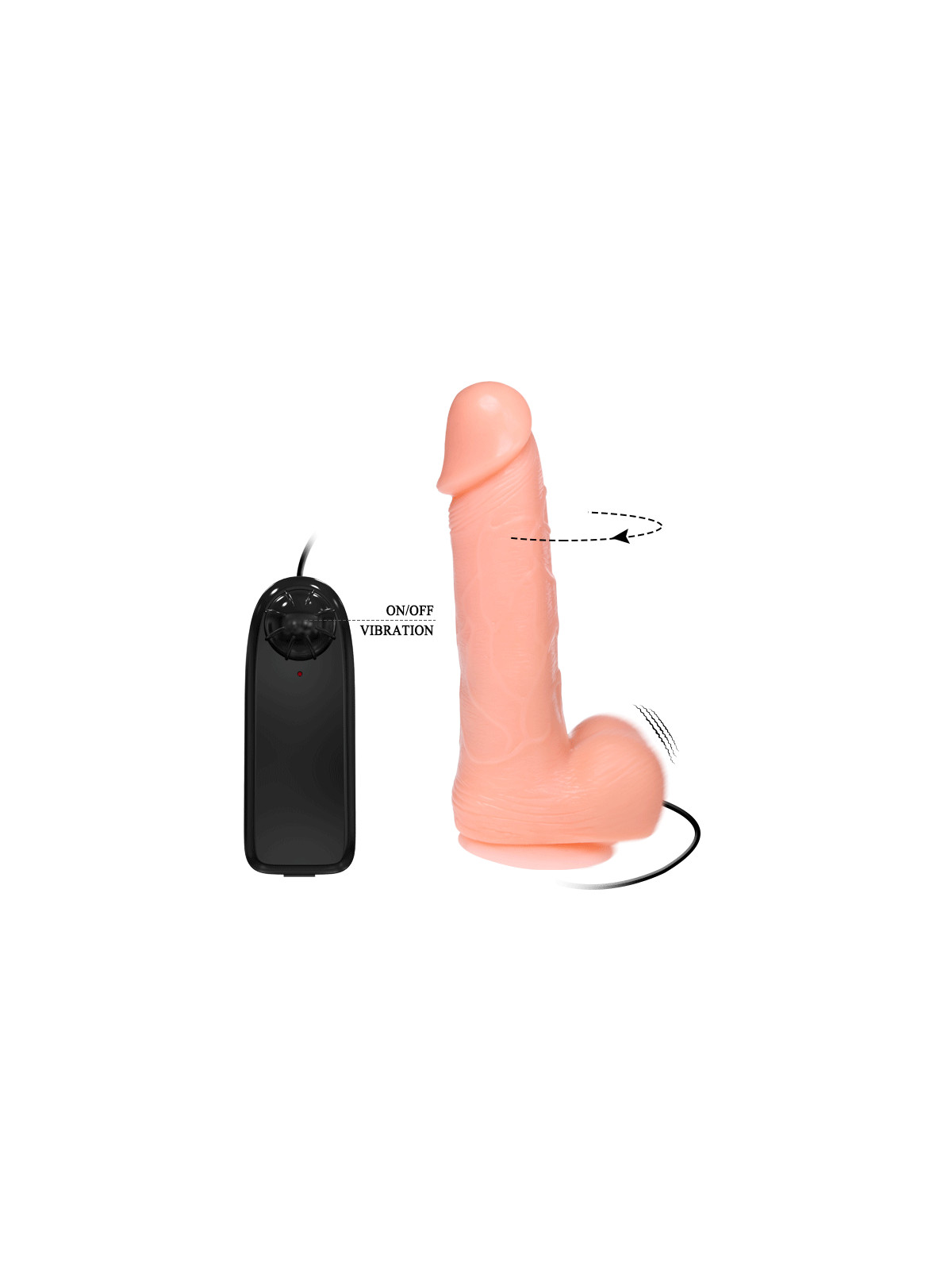 BAILE - DILDO DONG REALISTICO VIBRAZIONE E ROTAZIONE 20 CM