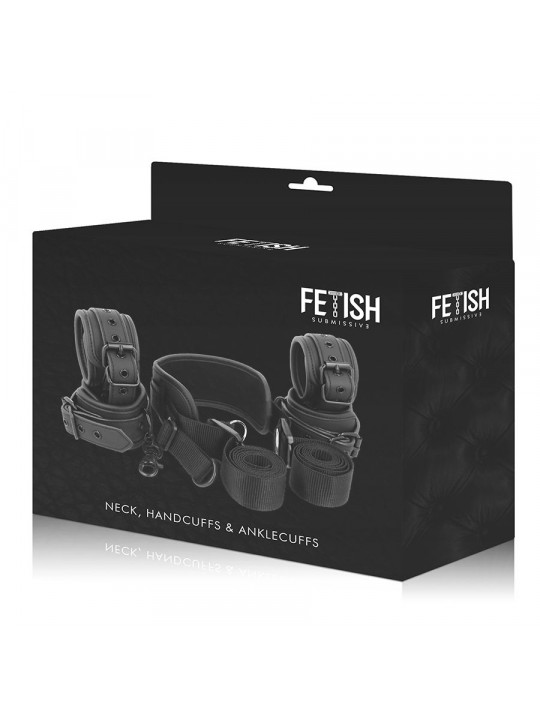 FETISH SUBMISSIVE - POSIZIONE MASTER CON 4 MANETTE RIVESTITE IN NOPRENE