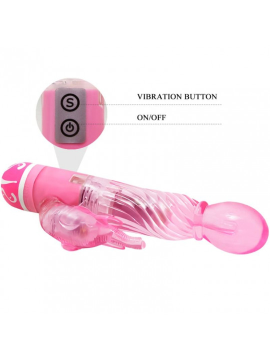 BAILE - VIBRATORE MULTIVELOCIT CON STIMOLATORE ROSA