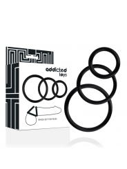 ADDICTED TOYS - SET DI ANELLI PER PENE NERO