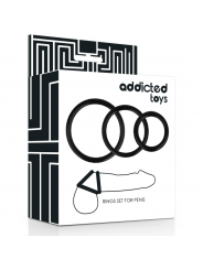 ADDICTED TOYS - SET DI ANELLI PER PENE NERO