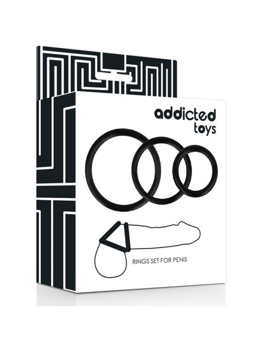 ADDICTED TOYS - SET DI ANELLI PER PENE NERO