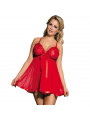 SUBBLIME - BABYDOLL BABYDOLL ROSSO CON FIOCCO E DETTAGLI LUCIDI S / M