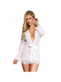 SUBBLIME - BABYDOLL BIANCO MANICA LUNGA E CON FRANGE S / M