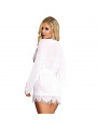 SUBBLIME - BABYDOLL BIANCO MANICA LUNGA E CON FRANGE S / M