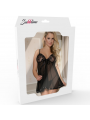 SUBBLIME - BABYDOLL NERO BEIGE LACCI FLOREALI S / M