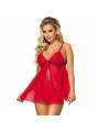 SUBBLIME - BABYDOLL CON FIOCCO E LACCI FLOREALI ROSSO S / M