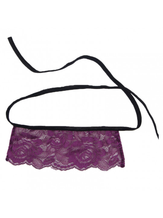 SUBBLIME - CORSET COSA E BLINDFOLD NERO E VIOLA L / XL