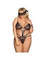 SUBBLIME - QUEEN PLUS TEDDY E BLINDFOLD BLACK