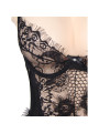 SUBBLIME - QUEEN PLUS PIZZO FLOREALE E TEDDY NERO CON FRANGE