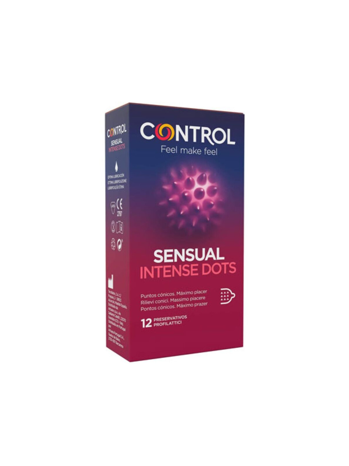 CONTROL - PRESERVATIVI SPIKE CON PUNTE CONICHE 12 UNITÀ