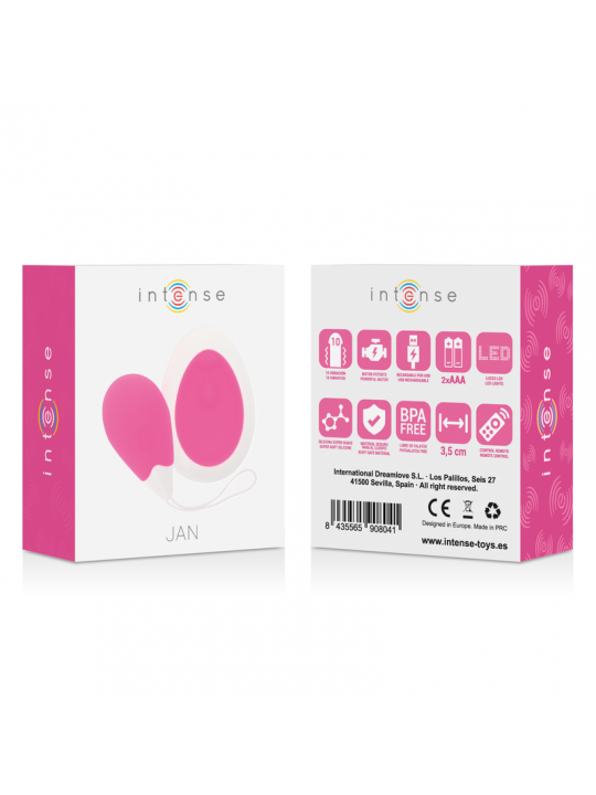 INTENSE - TELECOMANDO VIBRATORE JAN EGG ROSA