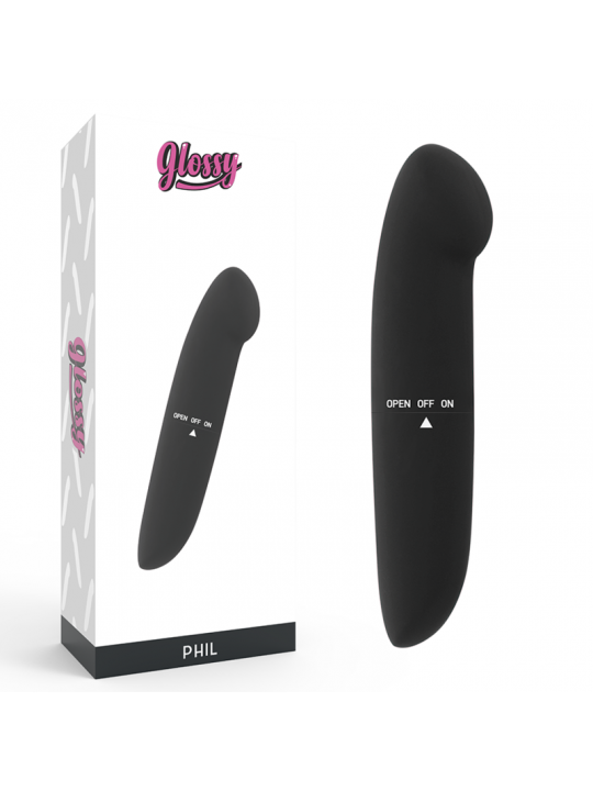 GLOSSY - VIBRATORE PHIL NERO