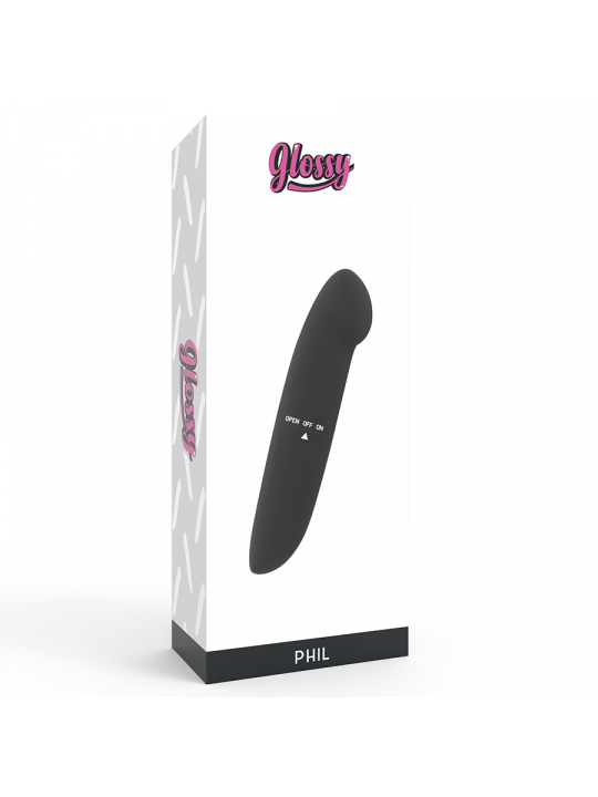 GLOSSY - VIBRATORE PHIL NERO