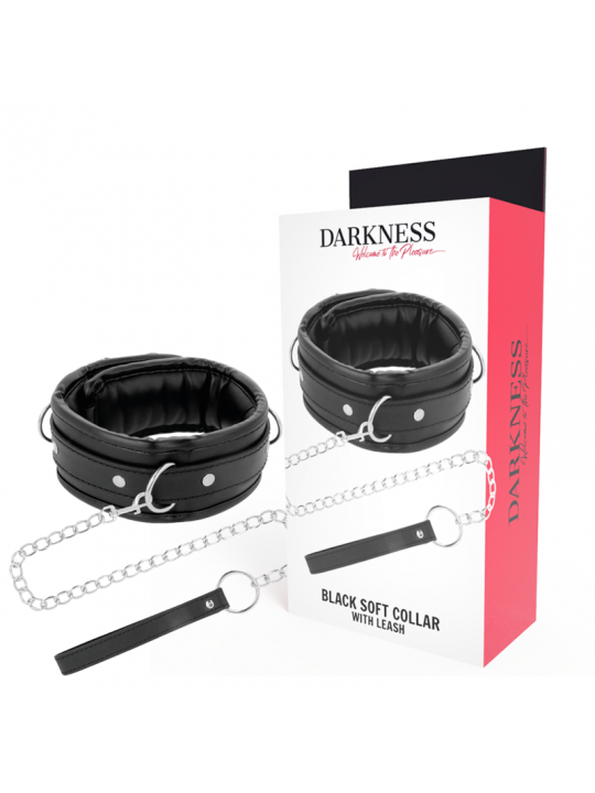 DARKNESS - COLLANA IN MORBIDA PELLE CON CATENA