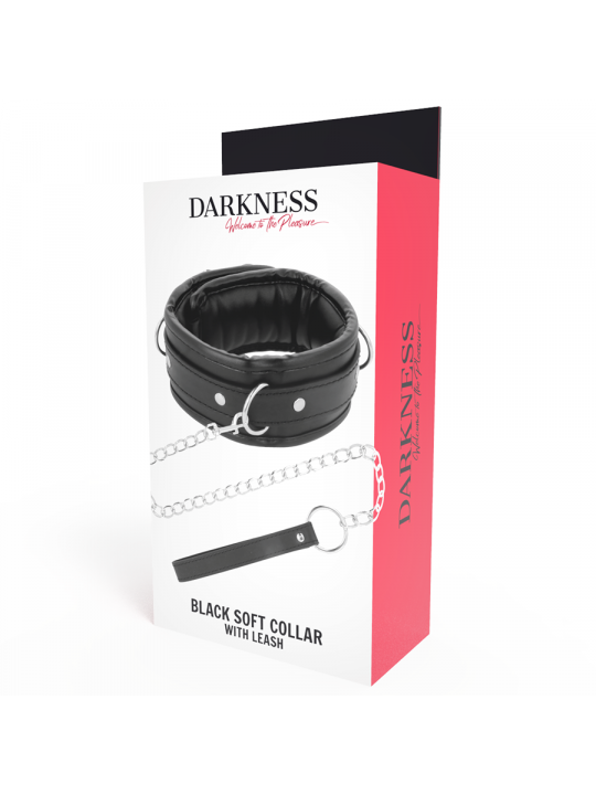 DARKNESS - COLLANA IN MORBIDA PELLE CON CATENA