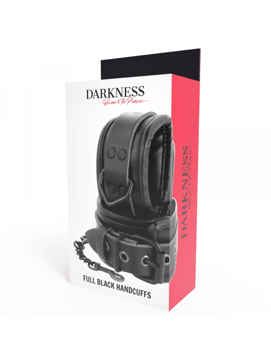 DARKNESS - MANETTE REGOLABILI IN PELLE NERA