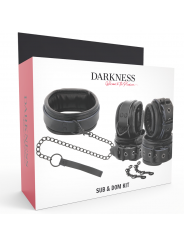 DARKNESS - MANETTE E COLLETTO IN PELLE NERA