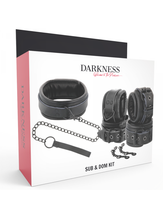 DARKNESS - MANETTE E COLLETTO IN PELLE NERA