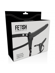 FETISH SUBMISSIVE HARNESS - VIBRATORE IN SILICONE NERO 15 CM