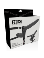 FETISH SUBMISSIVE HARNESS - VIBRATORE NERO A DOPPIA PENETRAZIONE