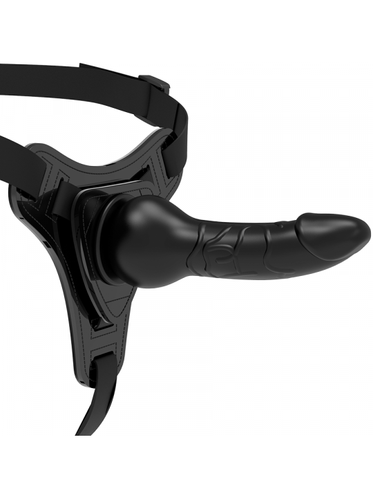 FETISH SUBMISSIVE HARNESS - SILICONE NERO REALISTICO 16 CM