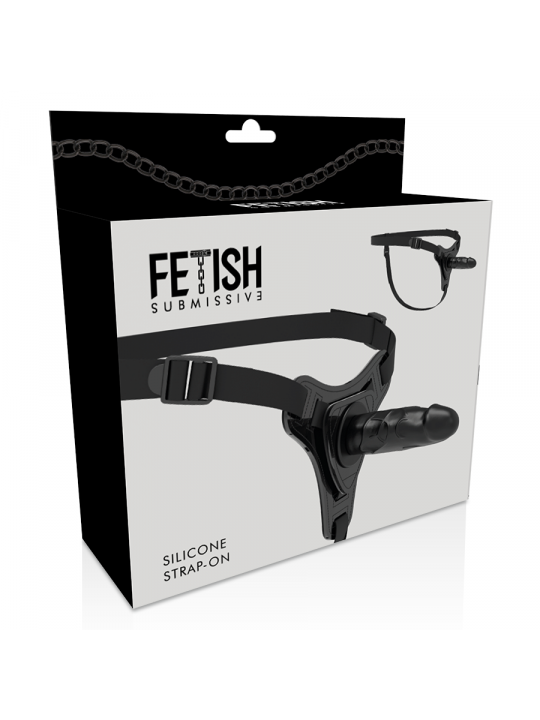 FETISH SUBMISSIVE HARNESS - SILICONE NERO REALISTICO 15 CM